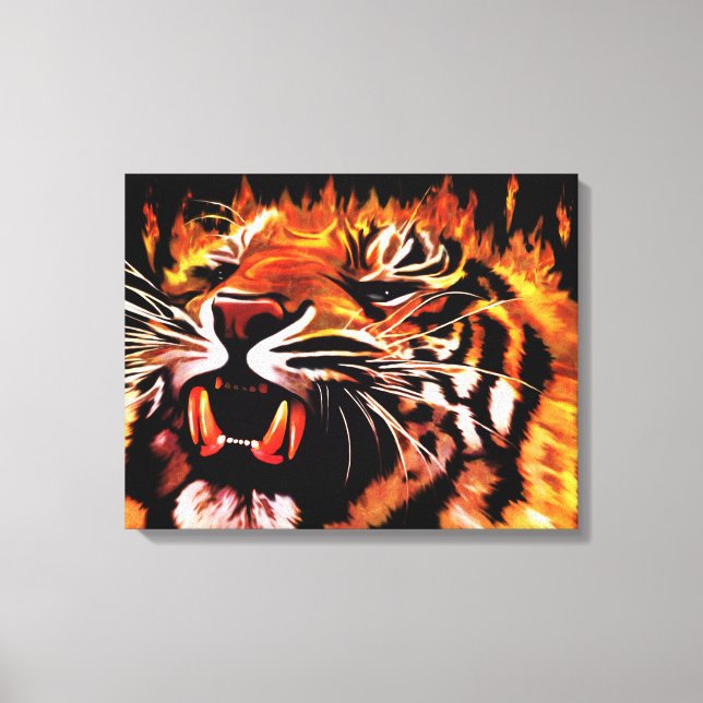 Impression de la toile de tigre de puissance incen (Recto)
