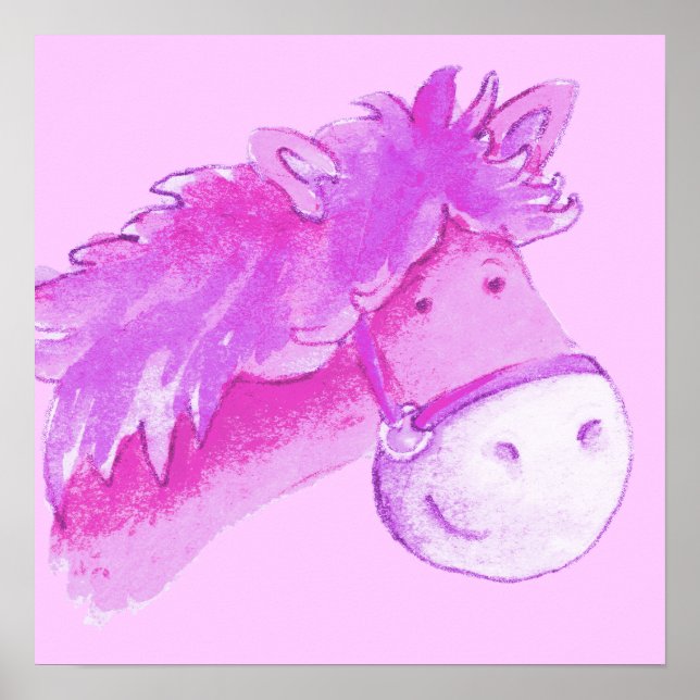 Impression de l'affiche du carré rose de poney mig (Devant)