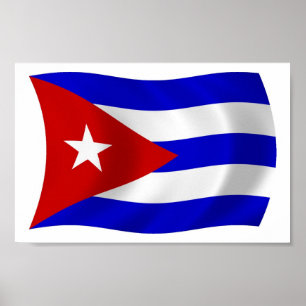 Impression de l'affiche du drapeau cubain