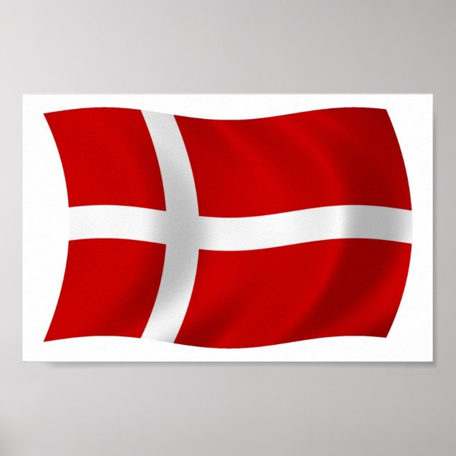 Impression de l'affiche du drapeau du Danemark (Devant)
