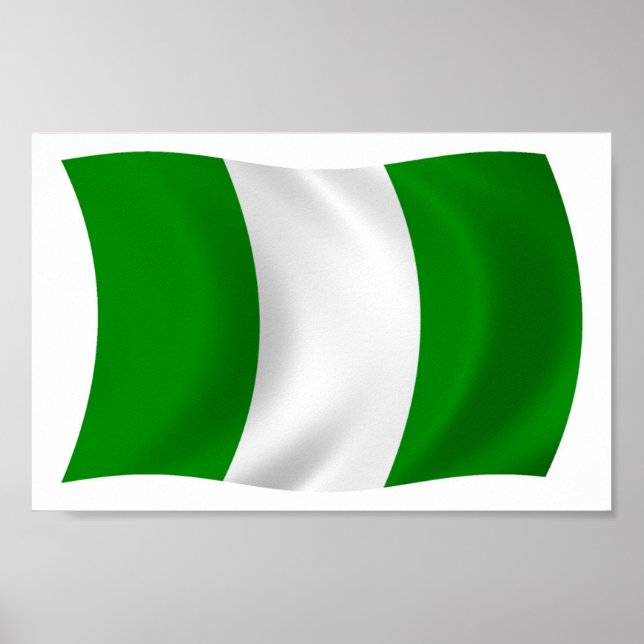 Impression de l'affiche du drapeau du Nigeria (Devant)