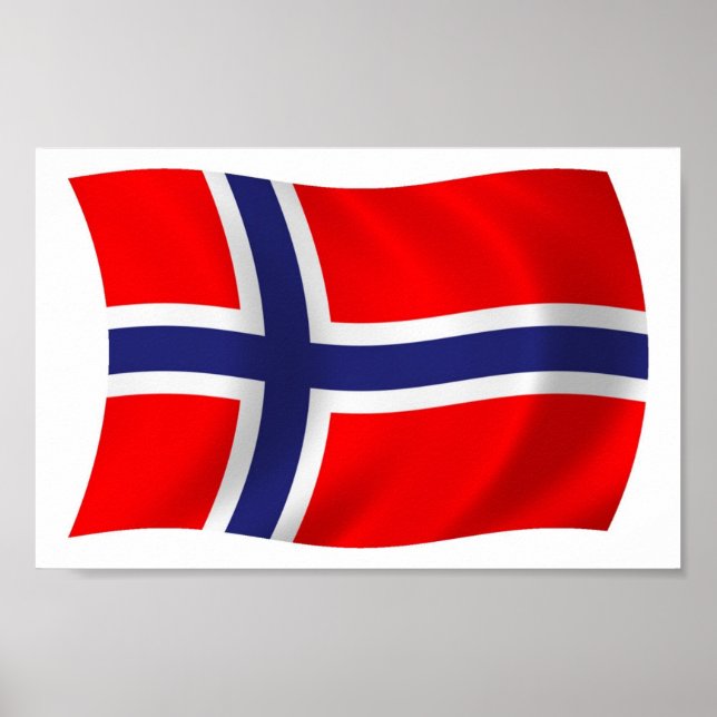 Impression de l'affiche du drapeau norvégien (Devant)