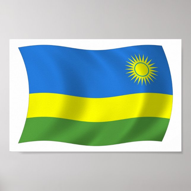 Impression de l'affiche du drapeau rwandais (Devant)