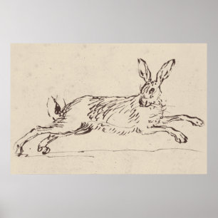 Impression de lapin vintage