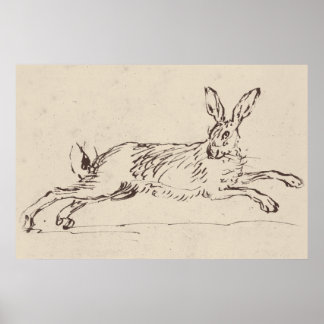 Impression de lapin vintage