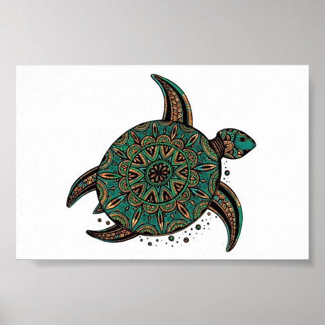 Impression de l'aquarelle de petite tortue (Devant)