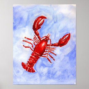 Impression de l'aquarelle du homard