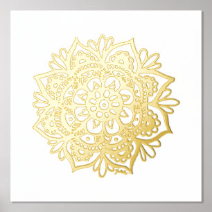Impression de l'art de la fleur d'or Mandala