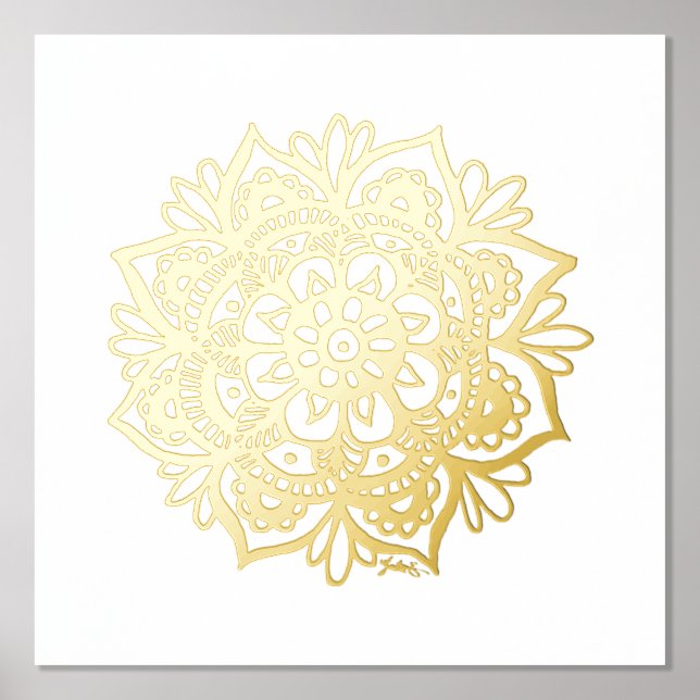 Impression de l'art de la fleur d'or Mandala (Recto)