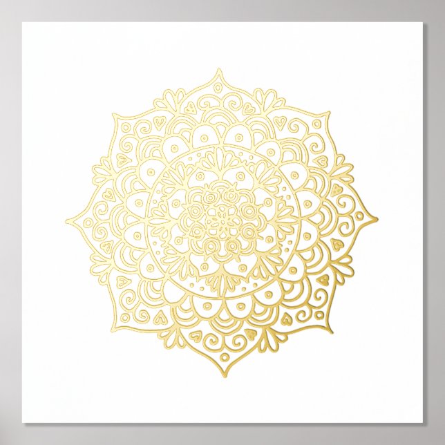 Impression de l'art de la fleur d'or Mandala (Recto)