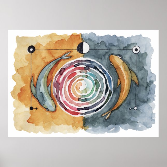 Impression de l'art du poisson spiral (Devant)