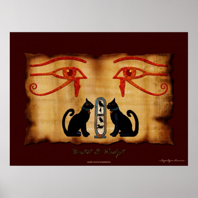 Impression de l'art égyptien Bastet & Wadjet (Devant)