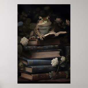 Impression de livres de fleurs de grenouille vinta