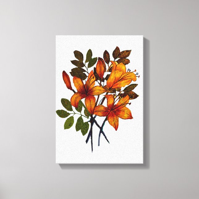 Impression de lys jaune sur toile (Recto)