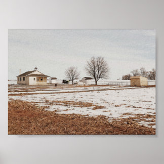 Impression de maison d'école amish