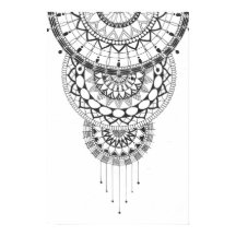 Impression de mandala noir et blanc