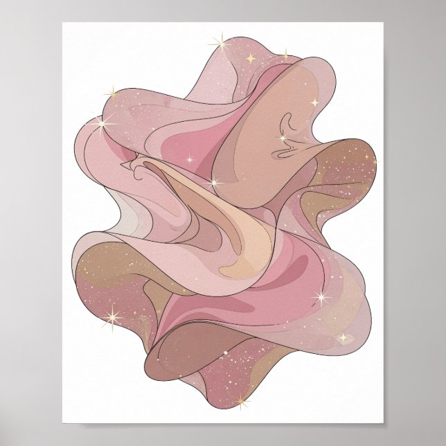 Impression de mode ART ABSTRAIT Argent Clair (Devant)