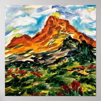 Impression de montagne à l'aquarelle