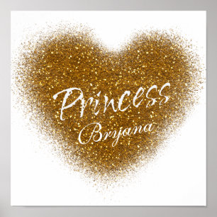 Impression de mur de nurserie de coeur de PRINCESS