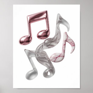 Impression de NOTES DE MUSIQUE en argent brillant