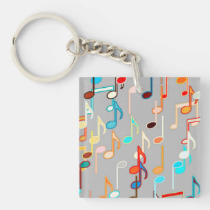 Impression de notes de musique - Gris moyen, multi