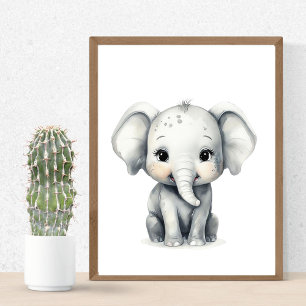 Impression de nurserie d'éléphant de bébé adorable