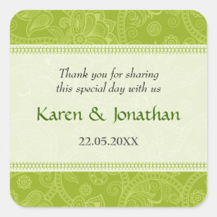 Impression de Paisley dans Sticker Mariage vert