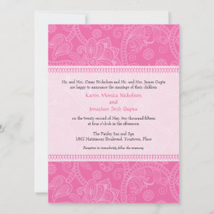 Impression de Paisley en Faire-part de mariage ros