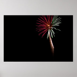 Impression de palme rouge et verte