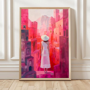 Impression de peinture à l'huile de femme, décorat