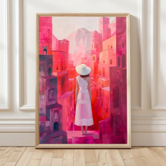 Impression de peinture à l'huile de femme, décorat