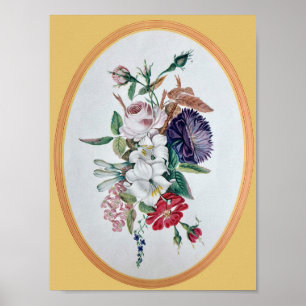 Impression de peinture de fleurs vintage