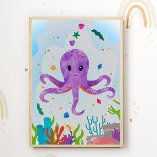 Impression de pépinière de pieuvre pour chambre d'
