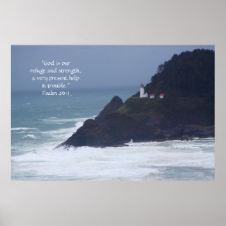 Impression de phare avec versets d'écriture