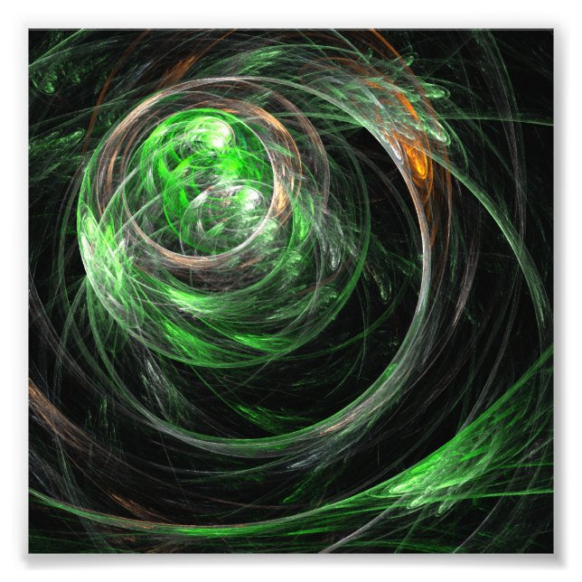 Impression de photos d'art Abstrait vert du monde  (Devant)