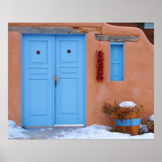 Impression de porte bleue (Devant)