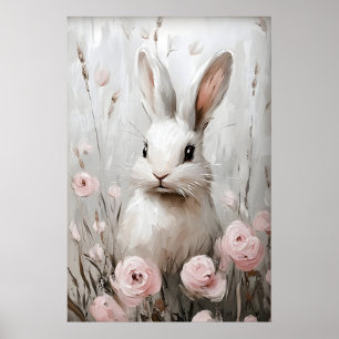 Impression de portrait de fleur de lapin, ferme vi