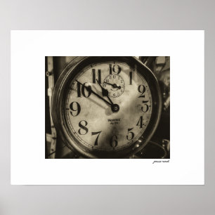 Impression de poster de l'horloge Big Ben vintage 