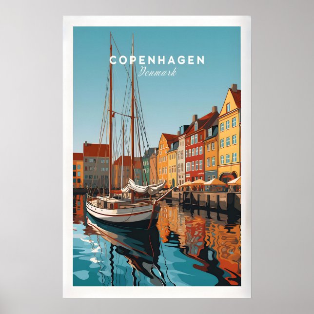 Impression de poster de voyage à Copenhague (Devant)