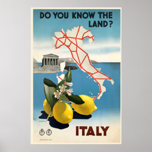 Impression de poster de voyage vintage d'Italie - 