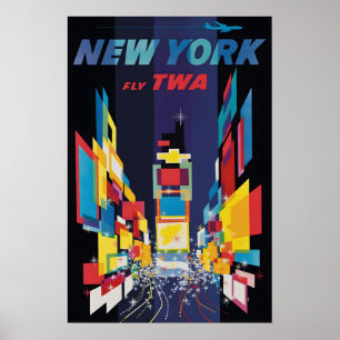 Impression de poster de voyage vintage New York, A