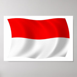 Impression de poster du drapeau de l'Indonésie