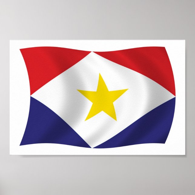 Impression de poster du drapeau de Saba (Devant)