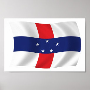 Impression de poster du drapeau des Antilles néerl