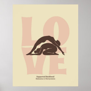 Impression de posture de yoga en couple Art mura