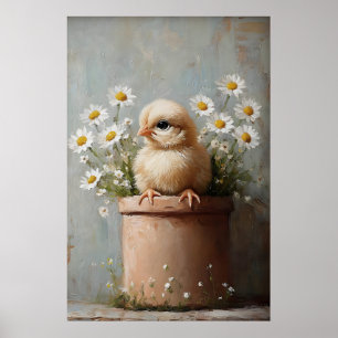 Impression de pot de fleurs de poulet de Pâques, r