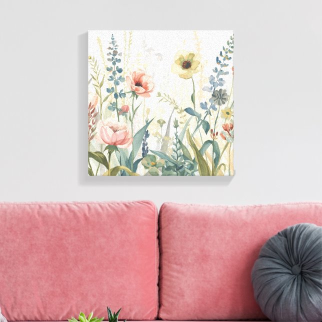Impression de prairie douce - Aquarelle murale bot (Insitu(Salon))