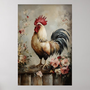 Impression de printemps de coq, Pâques Cottagecore