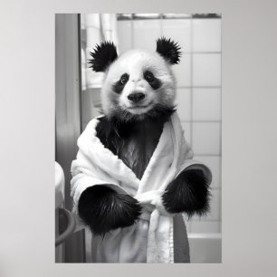 Impression de robe de chambre de panda drôle pour
