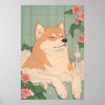 Impression de salle de bain Akita Inu Drôle de chi